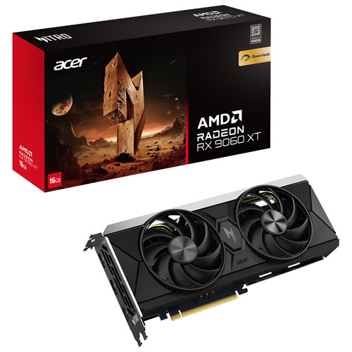 Carte graphique Nitro Radeon RX 9060 XT 16 Go GDDR6 d'Acer
