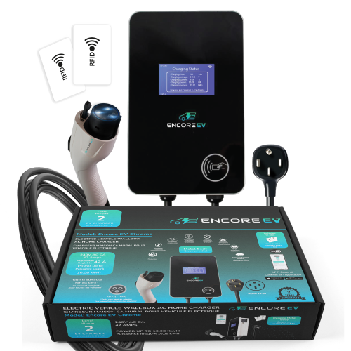 Chargeur de véhicule électrique Encore EV 42&nbsp;A, chargeur pour véhicule électrique Cobalt 240&nbsp;V de niveau 2 avec grand écran LCD, prise