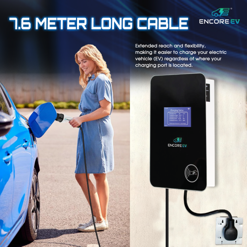 Chargeur de véhicule électrique Encore EV 42&nbsp;A, chargeur pour véhicule électrique Cobalt 240&nbsp;V de niveau 2 avec grand écran LCD, prise