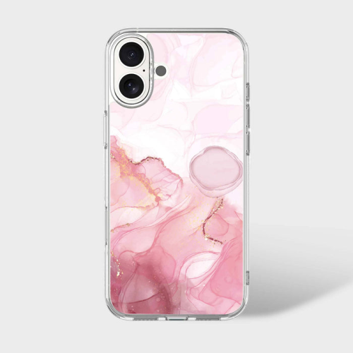 Étui avec MagSafe pour iPhone 16 - Marbre rose