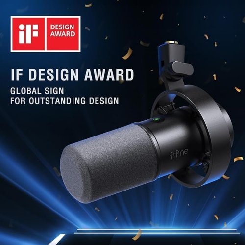 Fifine XLR/USB Podcast Microphone, PC Recording Dynamic Mic for Streaming, Studio, Vocal, Voice-Over, Instruments, Metal Cardioid Mic with