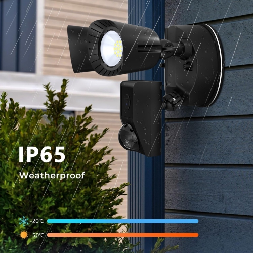 ZAFRO Floodlight Camera, Motion Sensor Outdoor Lights, 1650LM LED, 2K HD Outdoor Security Camera, Two-Way Audio,120° Wide View, Waterproof, 110dB