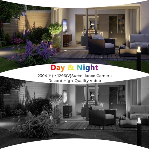 ZAFRO Floodlight Camera, Motion Sensor Outdoor Lights, 1650LM LED, 2K HD Outdoor Security Camera, Two-Way Audio,120° Wide View, Waterproof, 110dB