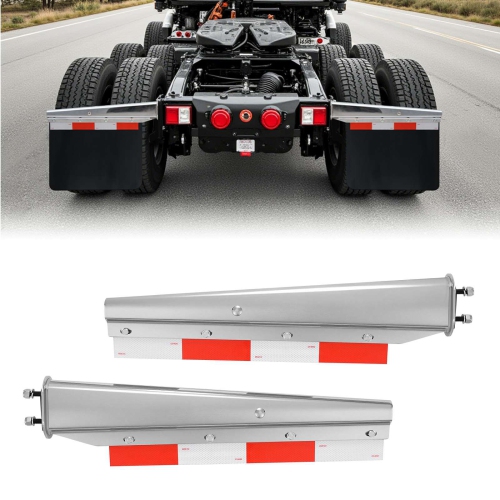 VEVOR 1 Pair Chrome Straight Spring Loaded Mud Flap Hangers, 2-1/2" Bolt Spacing Mudflap Hangers, Heavy Duty Semi Truck Mud Flap Hanger Set with