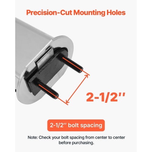 VEVOR 1 Pair Chrome Straight Spring Loaded Mud Flap Hangers, 2-1/2" Bolt Spacing Mudflap Hangers, Heavy Duty Semi Truck Mud Flap Hanger Set with