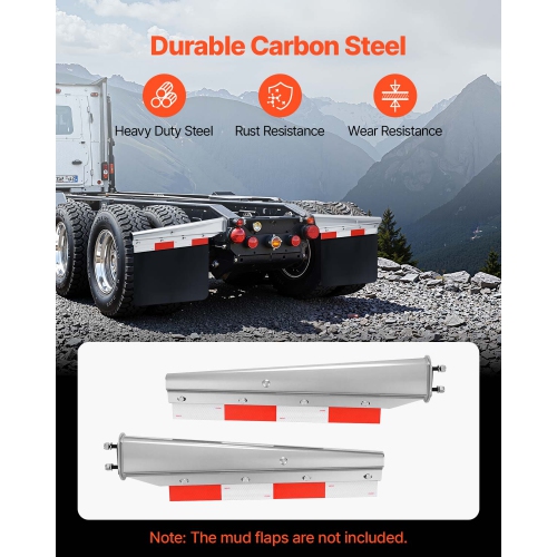 VEVOR 1 Pair Chrome Straight Spring Loaded Mud Flap Hangers, 2-1/2" Bolt Spacing Mudflap Hangers, Heavy Duty Semi Truck Mud Flap Hanger Set with