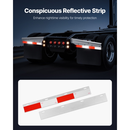 VEVOR 1 Pair Chrome Straight Spring Loaded Mud Flap Hangers, 2-1/2" Bolt Spacing Mudflap Hangers, Heavy Duty Semi Truck Mud Flap Hanger Set with