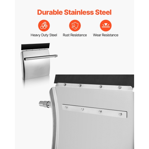 VEVOR 1 Pair Stainless Steel Quarter Fenders for Semi Trucks, 24" x 24" Semi Truck Fenders with Tube Bracket, Right & Left Quarter Fender Set, Fit