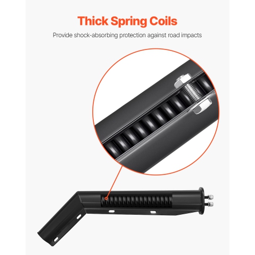 VEVOR 1 Pair Angled Spring Loaded Mud Flap Hangers, 1-1/8" Bolt Spacing Mudflap Hangers for Semi Trucks, Heavy Duty Semi Truck Mud Flap Hanger Set