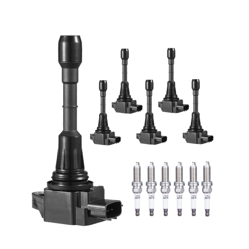 VEVOR Set of 6 Ignition Coil Pack and Spark Plugs, Compatible with Nissan Murano Maxima Pathfinder 350Z Altima Quest Infiniti EX35 FX35 G25 G35 JX35