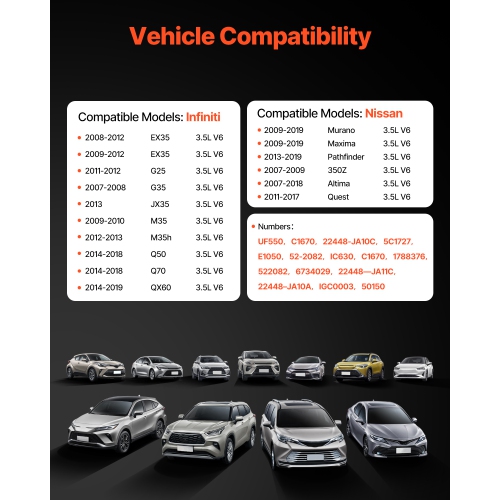 VEVOR Set of 6 Ignition Coil Pack and Spark Plugs, Compatible with Nissan Murano Maxima Pathfinder 350Z Altima Quest Infiniti EX35 FX35 G25 G35 JX35
