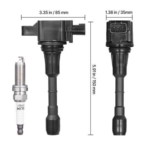 VEVOR Set of 6 Ignition Coil Pack and Spark Plugs, Compatible with Nissan Murano Maxima Pathfinder 350Z Altima Quest Infiniti EX35 FX35 G25 G35 JX35