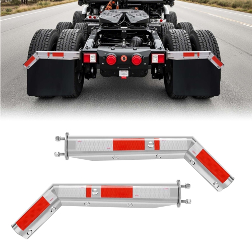 VEVOR 1 Pair Stainless Steel Angled Spring Loaded Mud Flap Hangers, 2-1/2" Bolt Spacing Mudflap Hangers, Heavy Duty Semi Truck Mud Flap Hanger Set