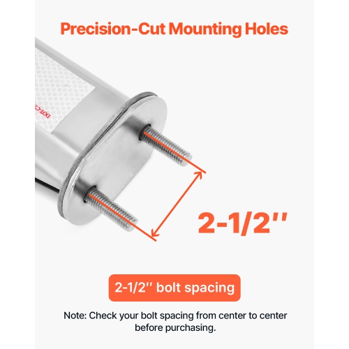 VEVOR 1 Pair Stainless Steel Angled Spring Loaded Mud Flap Hangers, 2-1/2" Bolt Spacing Mudflap Hangers, Heavy Duty Semi Truck Mud Flap Hanger Set