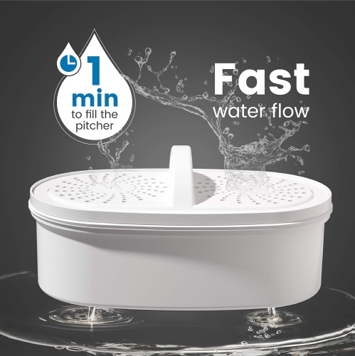 Waterdrop 200-Gallon Long-Life Lucid 10-Cup Water Filter Pitcher, NSF Certified, 5X Times Lifetime, Reduces PFAS, PFOA/PFOS, Fluoride, Chlorine and