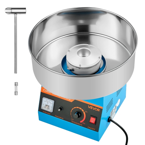 VEVOR 1000W Cotton Candy Machine Commercial, Electric Candy Floss Maker, Easy Use with 15 inch Stainless Steel Bowl and Sugar Scoop, Makes Hard Candy
