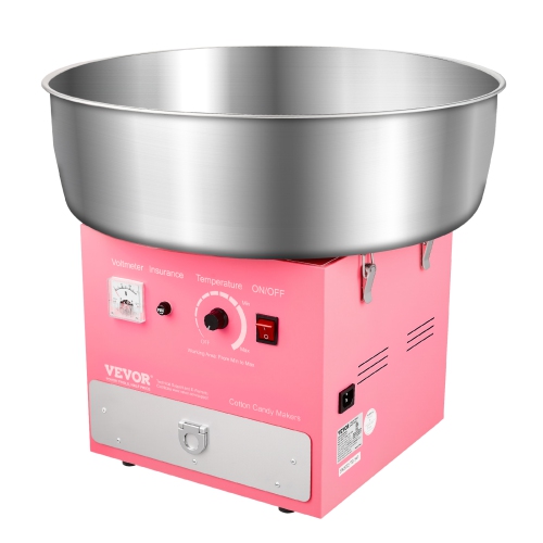 VEVOR 1000W Electric Cotton Candy Machine, Commercial Candy Floss Maker with 20.5 in Stainless Steel Bowl, Sugar Scoop, and Drawer, Easy Home Use,