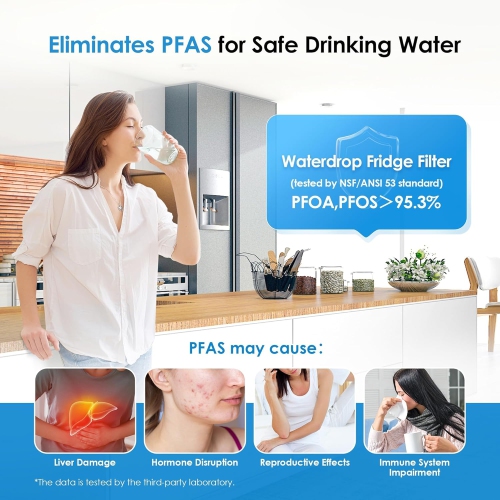 Waterdrop WDS-F45 NSF 53 & 42 Certified Compatible with Samsung HAF-Qin/EXP, HAF-Qin, DA97-17376B, DA97-08006C, Refrigerator Water Filter