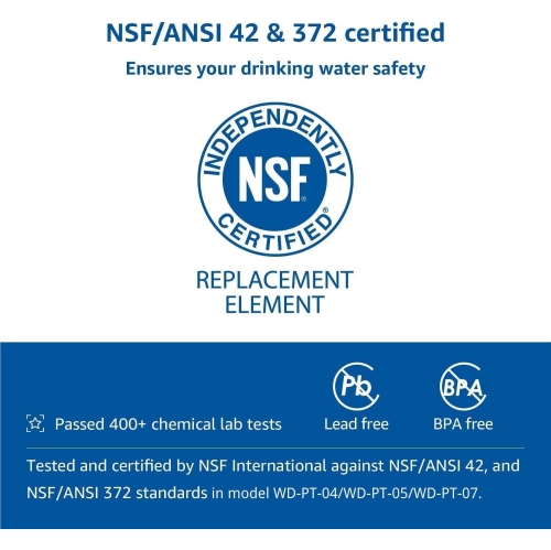 Filtres de rechange certifiés NSF WD-PF-01 A Plus d'Waterdrop pour pichet à gouttes d'eau et système de filtration du distributeur