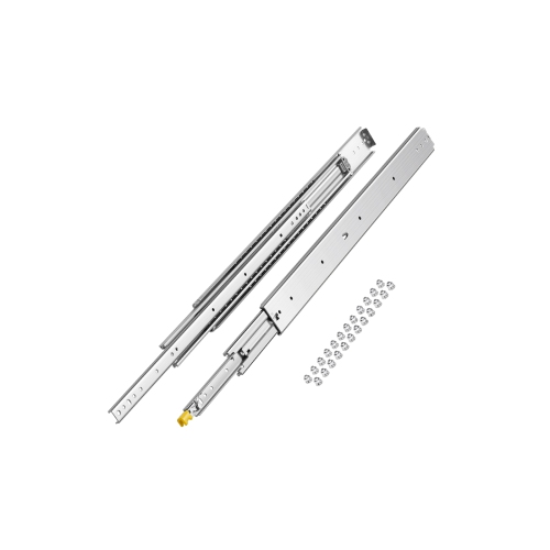 VEVOR Set of 2 Drawer Rails, Sizes Ranging from 16 to 60 inches, Capable of Supporting 500 lbs, Equipped with Locking Mechanism and Ball Bearing Side