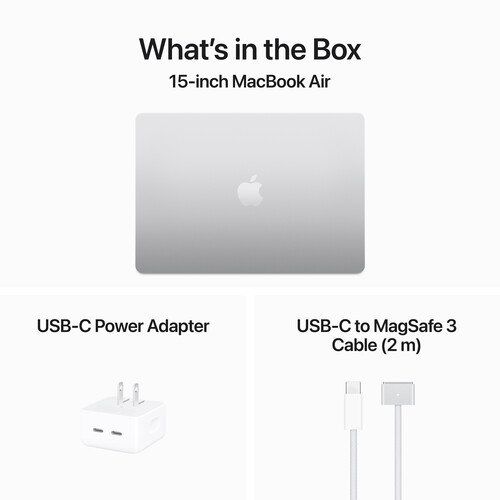 Open Box - Apple Apple 15" MacBook Air 15.3" Laptop - Silver (Apple M4 / 16GB RAM / 256GB SSD / MacOS)