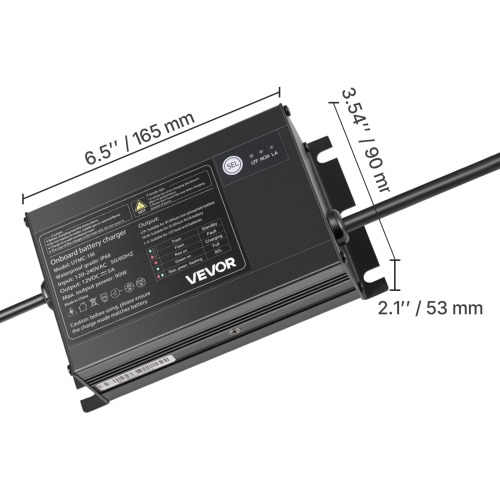 VEVOR 5A Marine Battery Charger, 1-Bank, 12V Onboard Boat Charger, IP68 Waterproof Smart On-Board Battery Charger, for Lithium-Ion, NCM, Lead-Acid