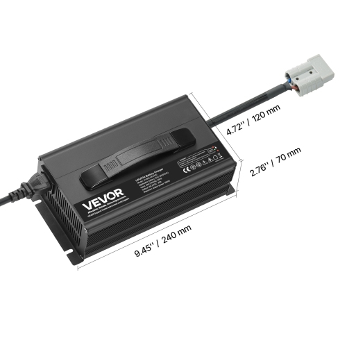 VEVOR 24V 20A Lithium Battery Charger, 29.2V, AC-DC LiFePO4 Smart Charger, with Anderson Connector,LED Indicator,0V Activation,for Lithium LiFePO4
