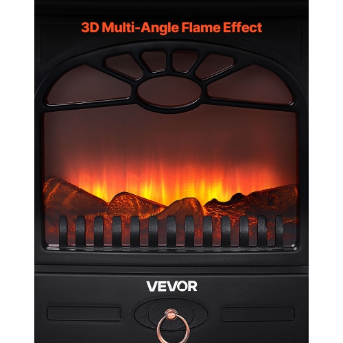 VEVOR 22.8inch Freestanding Fireplaces, 1500W 5120BTU Portable Electric Fireplace Stove Heater, with Overheating Protection,Realistic Flames,for