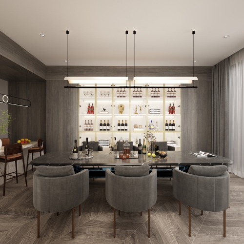 Famapy Contemporary White China Cabinet with Wine Storage and LED Lighting – Multi-Functional Display Cabinet for Kitchen and Dining Room,White