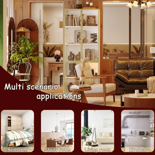 Bibliothèque contemporaine Famapy avec éclairage LED et portes en verre trempé – Armoire de rangement multifonction pour livres et décorations, blanc