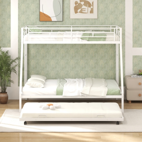 Space-Saving Bunk Bed with Trundle Bed for Extra Sleeping Space