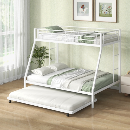 Space-Saving Bunk Bed with Trundle Bed for Extra Sleeping Space
