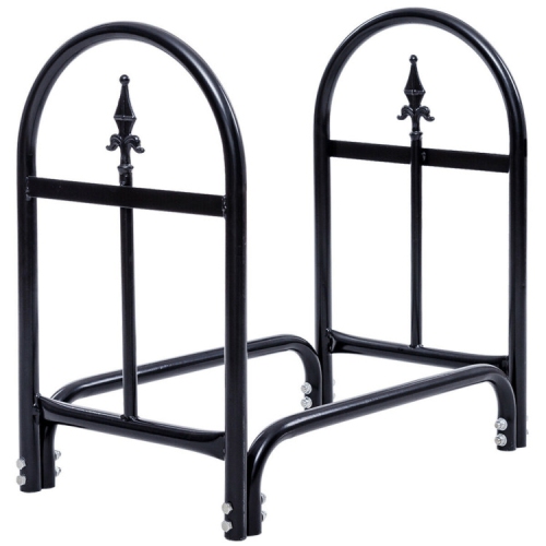 Support de rangement extérieur en bois de chauffage avec construction en acier durable