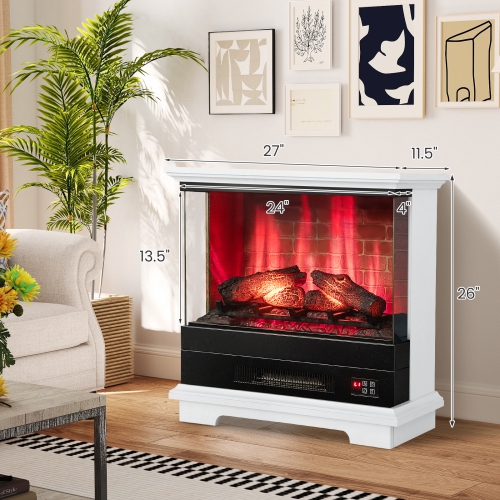 Freestanding Electric Fireplace with Remote Control for Home