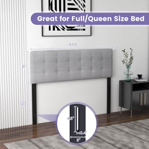 Tête de lit recouverte de lin avec pattes robustes en hévéa