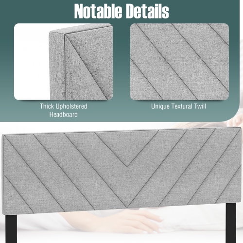 Tête de lit recouverte de lin pour cadres de lit au style moderne