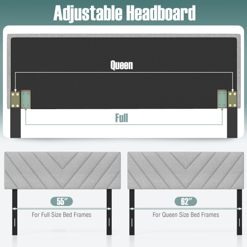 Tête de lit recouverte de lin pour cadres de lit au style moderne