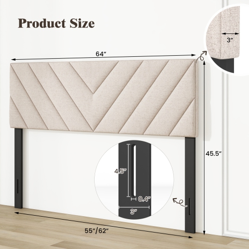 Tête de lit recouverte de lin pour cadres de lit au style moderne