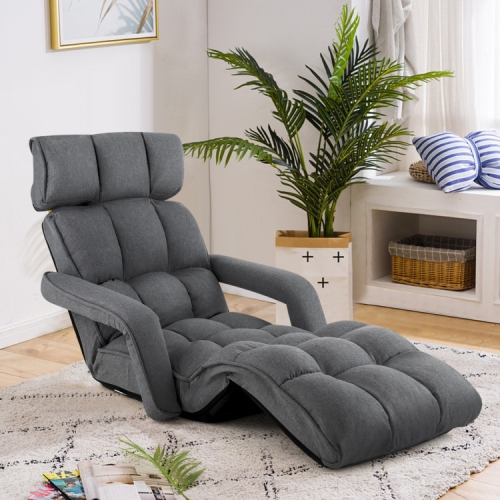 Fauteuil de plancher inclinable avec 6 positions réglables, accoudoirs et repose-pieds