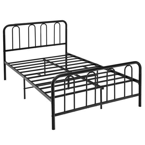Sturdy Metal Bed Frame with Headboard and Footboard for Bedroom