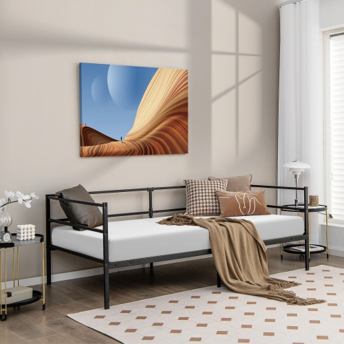 Metal Daybed Frame for Living Room or Bedroom Sleeping and Seating Space