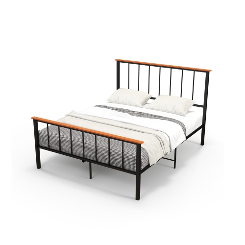 Wooden Bed Frame with Headboard and Foot board for Modern Bedrooms