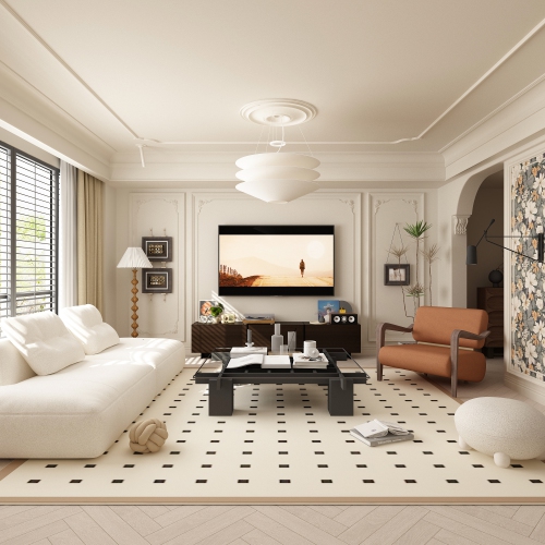 Meuble moderne pour téléviseur Famapy avec support intégré – Convient aux téléviseurs au-dessus du 70&nbsp;pouces, beaucoup d'espace de rangement et