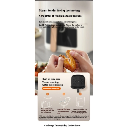 Air fryer without oil smoke household large capacity electronic intelligent visual no flip air fryer oil-free air fryer oven - white