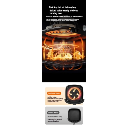 Air fryer without oil smoke household large capacity electronic intelligent visual no flip air fryer oil-free air fryer oven - black