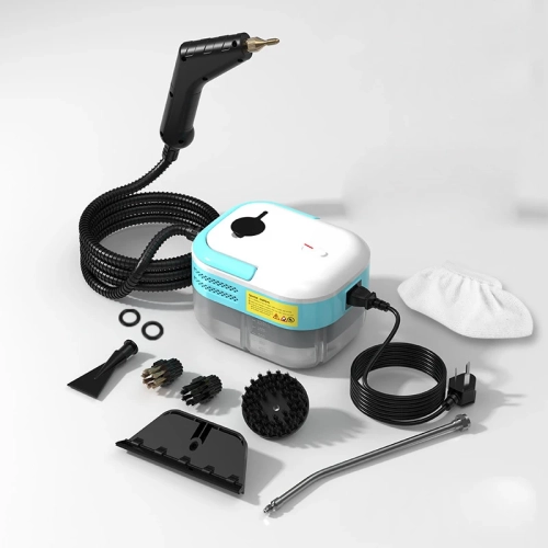 Portable handheld cleaner, high-temperature steam cleaner, 15-second fast heating, suitable for air conditioners, range hoods, stoves - blue and white