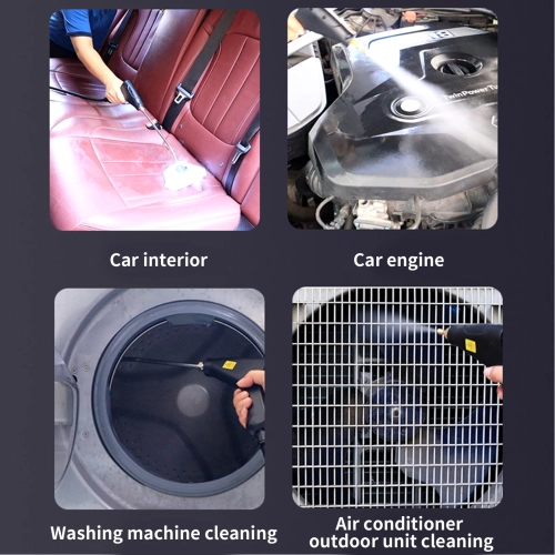 Portable handheld cleaner, high-temperature steam cleaner, 15-second fast heating, suitable for air conditioners, range hoods, stoves - blue and white