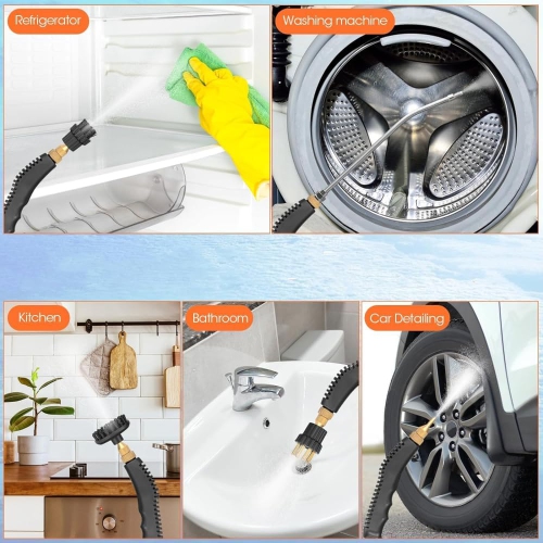 Nettoyeur à vapeur portatif 1500 W, nettoyeur à vapeur haute pression, 6 vitesses Ajustement, réservoir d'eau de 1000 ml, adapté pour la