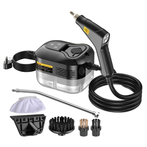 1500W 3Bar Cordless High Pressure Washer Steam Cleaner Handheld Steam Mop with 1.2L Water Tank, 6 Speeds, 4 Spray Heads for Carpet Floor Cleaning