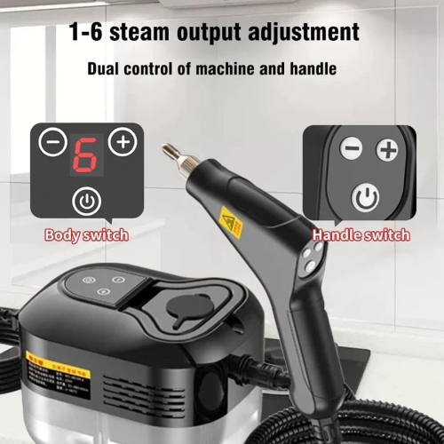 1500W 3Bar Cordless High Pressure Washer Steam Cleaner Handheld Steam Mop with 1.2L Water Tank, 6 Speeds, 4 Spray Heads for Carpet Floor Cleaning